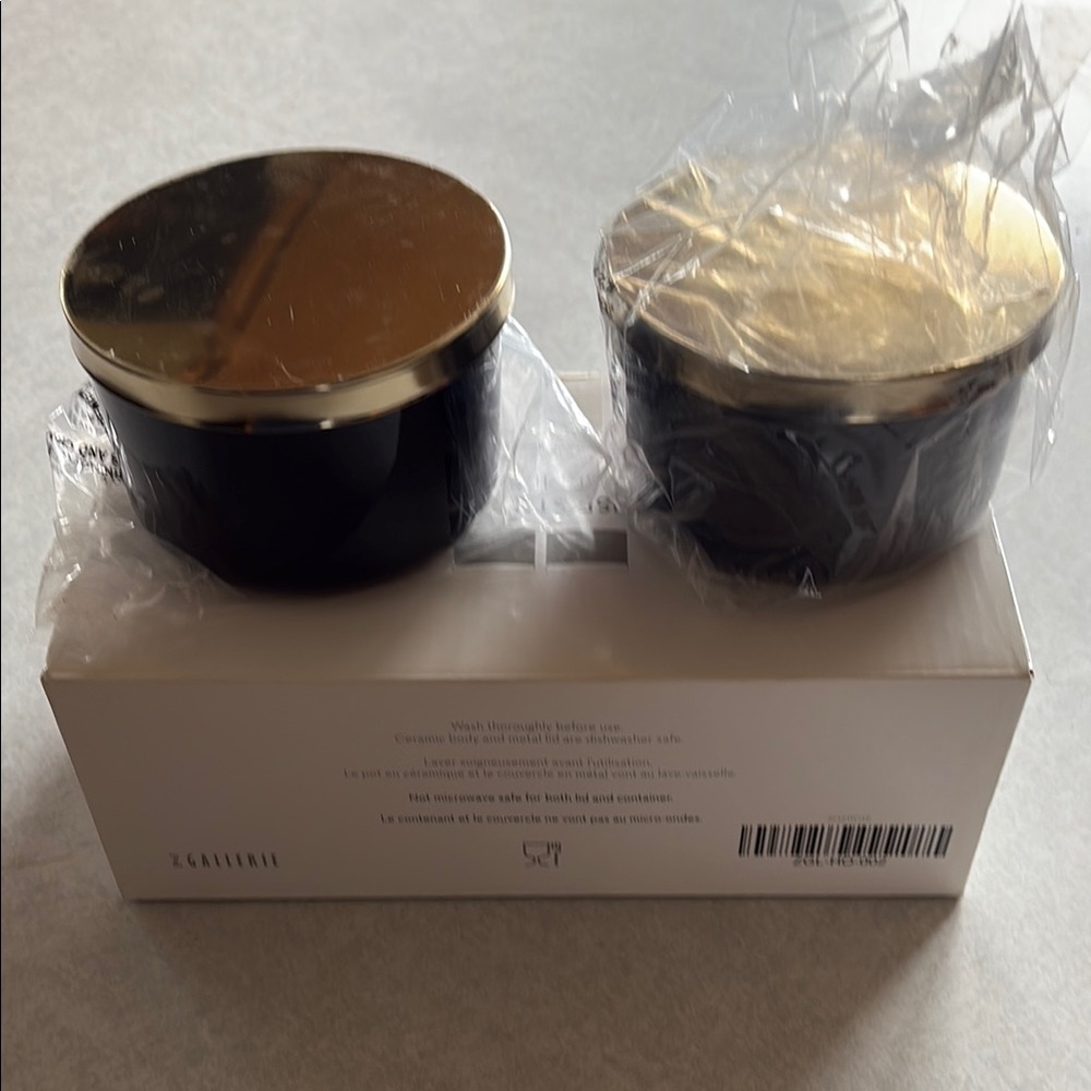Multi Use Storage Duo Z GALLERIE Black and Gold Decorative Jars